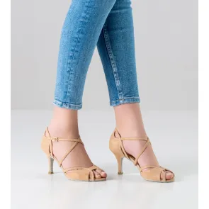 Nueva Epoca Ornella dames dansschoenen glimmend suede beige