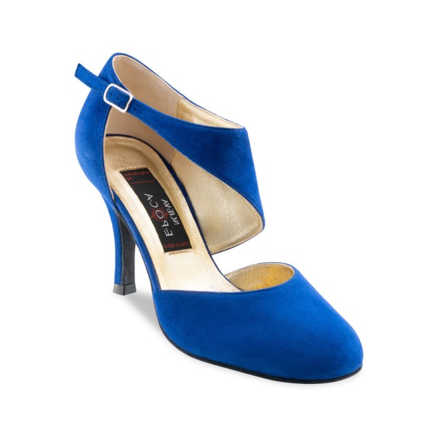 Nueva Epoca Reyna dames dansschoenen royaal blauw suede indigo