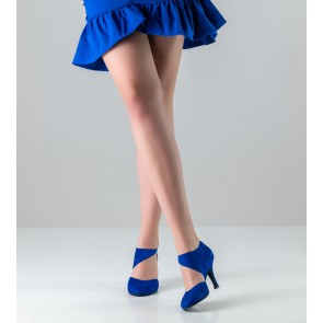 Nueva Epoca Reyna dansschoenen dames uniek ontwerp breed bandje blauw