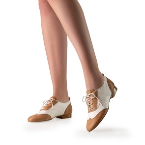 Werner Kern Taylor dames dansschoenen swing met lederen zool voor binnen en buiten dansen caramel
