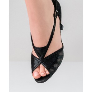 werner kern tilla dames dansschoenen glitters zwart peeptoe open neus
