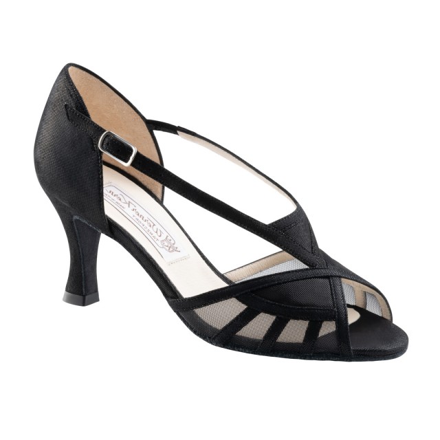 Werner Kern Tilla dames salsaschoenen latin dansschoen zwart met wreef bandjes 6 cm