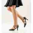 Werner Kern Patty 65 dames dansschoenen flare hak zwart lamsleer en suede zool
