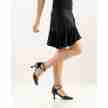 Werner Kern Betty 5,5 centimeter hak dames dansschoenen zwart leer met gesloten neus