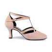 Portdance PD707 Dames dansschoenen stijldansen social latin lichtroze suede