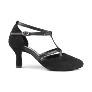 Portdance PD707 Dames Salsaschoenen zwart zijkant dichte neus