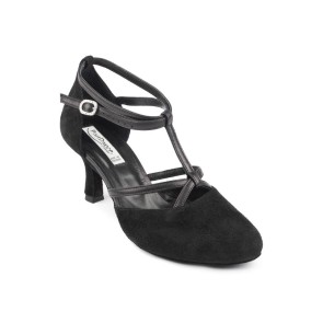 Portdance PD707 zwarte dansschoenen voor dames t-bandje