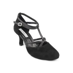 Portdance PD707 zwarte dansschoenen voor dames t-bandje