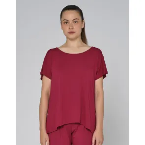 badine temps danse bordeaux dansshirt met korte mouw