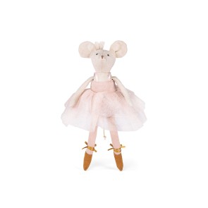 Moulin-Roty-Ballerina-Muis-met-roze-Garderobe-Koffertje