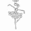 Alista Ballet Ketting van Ballerina Hanger met B32068 zilver met strass steentjes