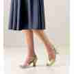 Werner Kern Paulette dames latin schoenen met open teen platinum leer t-bandje
