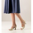 Werner Kern Paulette dames latin schoenen met open teen platinum leer t-bandje