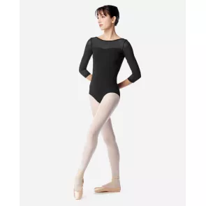 Lulli LUB859 Iris balletpak driekwartmouwen mesh zwart 