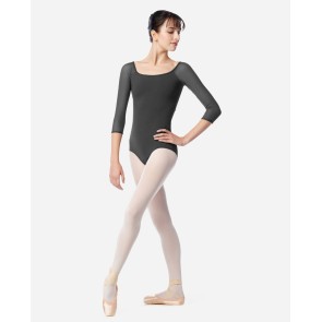 Lulli LUB860 Ayla balletpak voor dames driekwart mouwen mesh grijs