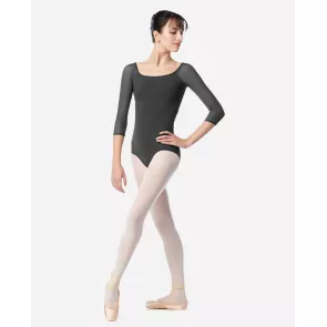 Lulli LUB860 Ayla balletpak voor dames driekwart mouwen mesh grijs