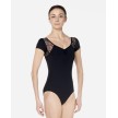 Lulli Dames Cap Sleeve Flocked Mesh Leotard Melody