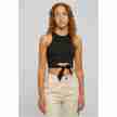 Urban Classics Ladies Cropped Knot Top zwart voor