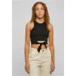 Urban Classics Ladies Cropped Knot Top zwart voor
