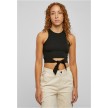 Urban Classics Ladies Cropped Knot Top zwart voor