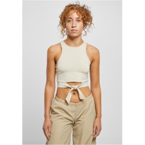 Urban Classics Ladies Cropped Knot Top softseagrass voor 