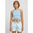 licht blauw Urban Classics Ladies Cropped Knot Top voorkant