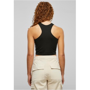 Urban Classics Ladies Cropped Knot Top zwart achter