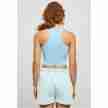 Urban Classics Ladies Cropped Knot Top balticblue rug