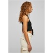 Urban Classics Ladies Cropped Knot Top zwart recht