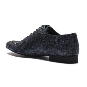 Rumpf Miguel 2156 Black Snake heren Dansschoenen lage hak