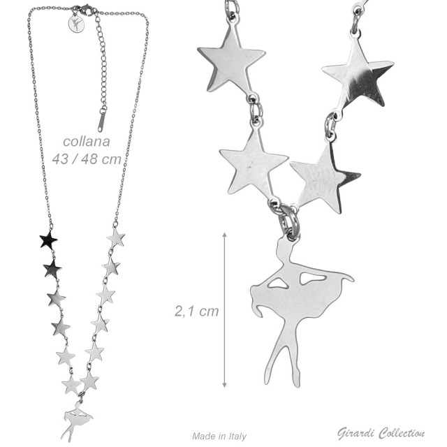 Alista Ballerina Ketting met Sterren Zilverkleurig