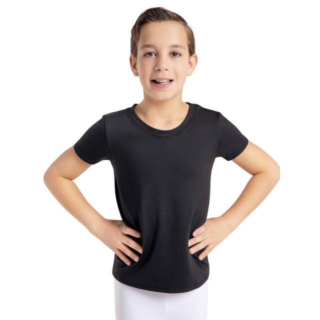 capezio 1061B t-shirt ronde hals voor jongens zwart