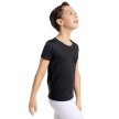 capezio 1061B t-shirt ronde hals voor jongens zwart zijkant 