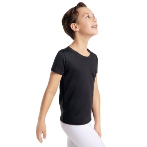 capezio 1061B t-shirt ronde hals voor jongens zwart zijkant 