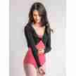 Capezio Shrug with Faux Knot zwart met een V hals