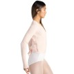 Capezio Ribbed Knit Wrap Sweater roze met lange mouwen