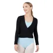 Capezio Ribbed Knit Wrap Sweater black