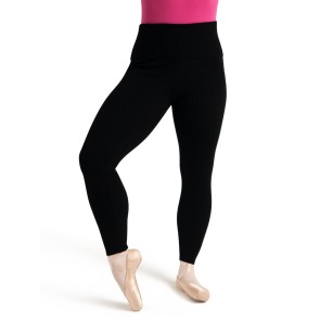 Capezio comfortabele Ribbed Sweater Gebreide Legging dames zwart