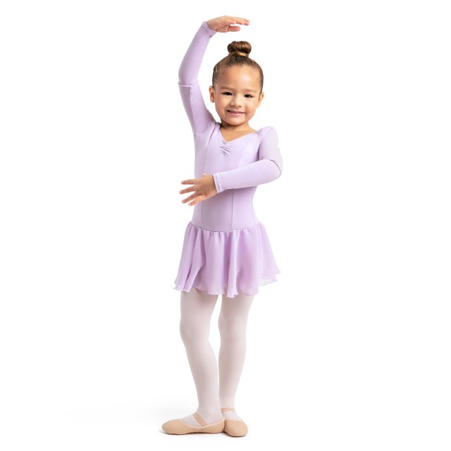 Capezio Meisjes Balletpakje met Rokje en Lange Mouwen 11724C paars