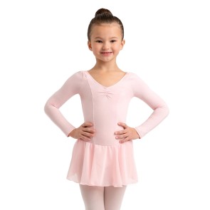 Capezio Meisjes Balletpakje met Rokje en Lange Mouwen 11724C roze