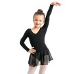 Capezio Meisjes Balletpakje met Rokje en Lange Mouwen 11724C zwart