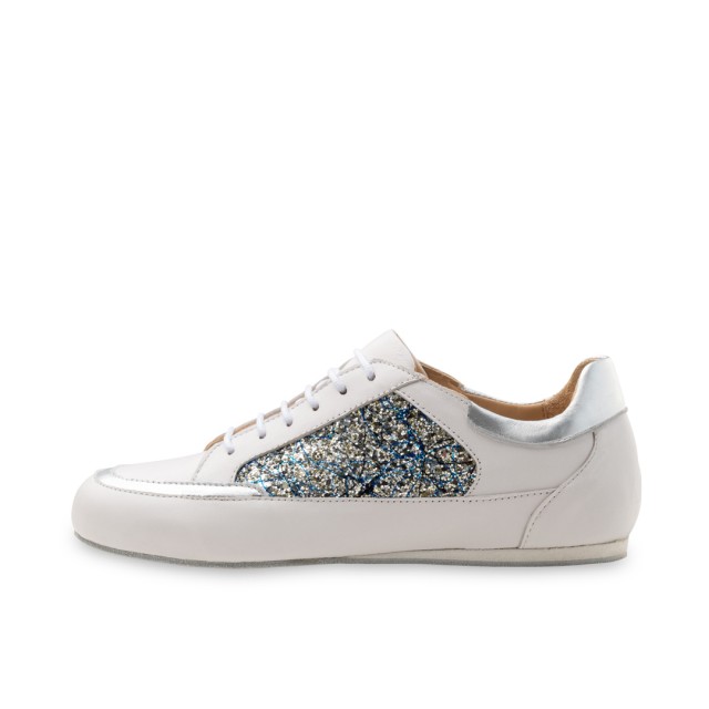 Elegante witte danssneakers met zilveren glitters Werner kern Carol