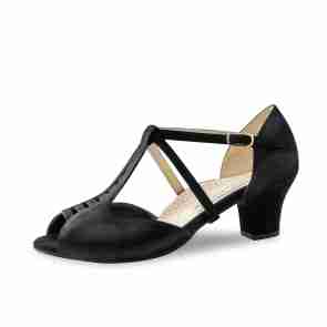 Werner Kern Holly zwarte suede dansschoenen voor dames met Kruisbandjes