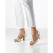 Werner Kern Holly goudkleurige latin dansschoenen voor dames met een drukknoopsluiting