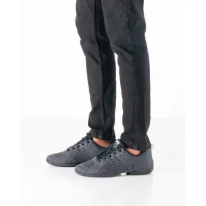 Suny Anna Kern 4050 Knit zwart-grijs Heren Danssneakers met Splitzool van licht gebreid materiaal