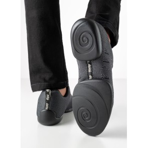 Suny Anna Kern 4050 Knit zwart-grijs Heren Danssneakers met een gescheiden zool en 2 draaipunten