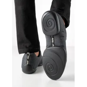 Suny Anna Kern 4050 Knit zwart-grijs Heren Danssneakers met een gescheiden zool en 2 draaipunten
