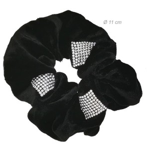 Alista Zwart Fluweel Elastiek met Strass Steentjes