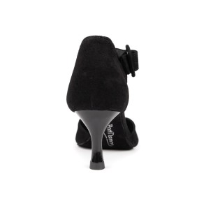Portdance PD126 Dames Nubuck Dansschoenen met Zilveren Strips