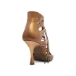 Portdance PD804 Dark Tan Leder Dansschoenen 7cm hak